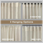 Pitalk Flax Linen Curtains 92 Inch Length 2 Panels - Image 5