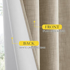 NICETOWN Taupe 100% Blackout Linen Curtains 45 inch Long Burg, Farmhouse Thick - Image 6