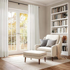 Nanspring Cream Linen Curtains 84 inch Length 2 Panels forBedroom Living Room - Image 6