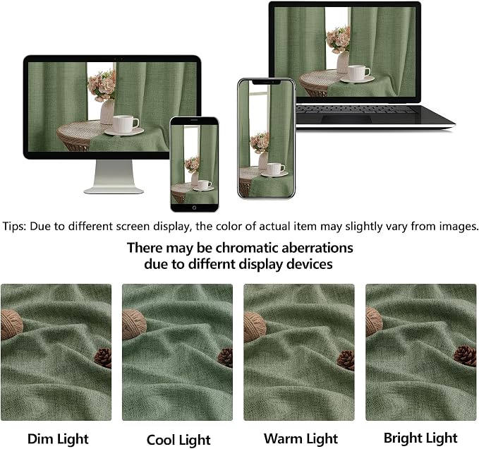 OWENIE Sage Green Valances for Windows 1 Pcs 24 Inch Length, Light Filtering - Image 9