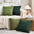 Fancy Homi Set of 4 Green Boho Spring Decorative Throw Pillow Covers 24x24 Inch by Fancy+Homi