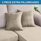 Couch Cover 6-Piece Elastic Velvet Couch Cushion Covers & Chaise Slipcovers - Image 8