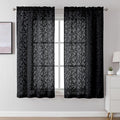 Lecloud Leia Black Sheer Curtains by Lecloud