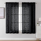Lecloud Leia Black Sheer Curtains by Lecloud