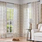 jinchan Linen Floral Curtains for Living Room 84 Inch Length Blue Flower - Image 8