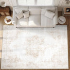 Area Rug 10x14 Vintage Rugs: Large Washable Living Room Rug Retro Medallion by MXSANYOORUG