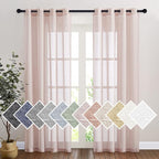NICETOWN Semi Sheer Linen Pink Curtains by NICETOWN