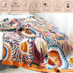 MSGKV Boho Throw Blanket for Couch 50"x60" 100% Cotton Sofa Blanket Spring - Image 4