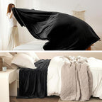 Bedsure GentleSoft Fleece Blanket California King Size Black - Image 5