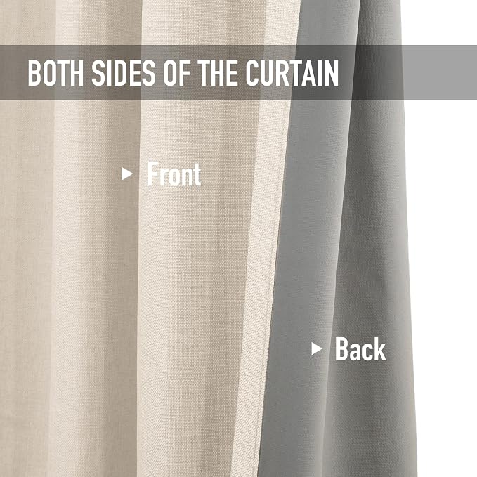 100% Blackout Shield Linen Blackout Curtains - Image 4