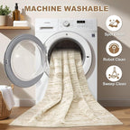 Nakagishi 7X9 Area Rug Living Room: Washable Boho Large Neutral Modern Soft - Image 2