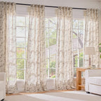 Lazzzy Floral Linen Curtains Farmhouse Extra Long Curtain - Image 7