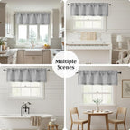 OWENIE Grey Valances for Windows 1 Pcs, Light Filtering Textured Farmhouse - Image 7
