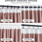 RYB HOME Dusty Pink Velvet Curtains 72 inches - Image 4