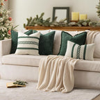 MIULEE Pack of 2 Christmas Pillow Covers 20x20 Inch Dark Green Farmhouse - Image 5