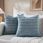 Fancy Homi 4 Packs Boho Light Blue Decorative Throw Pillow Covers 22x22 Inch - Image 5