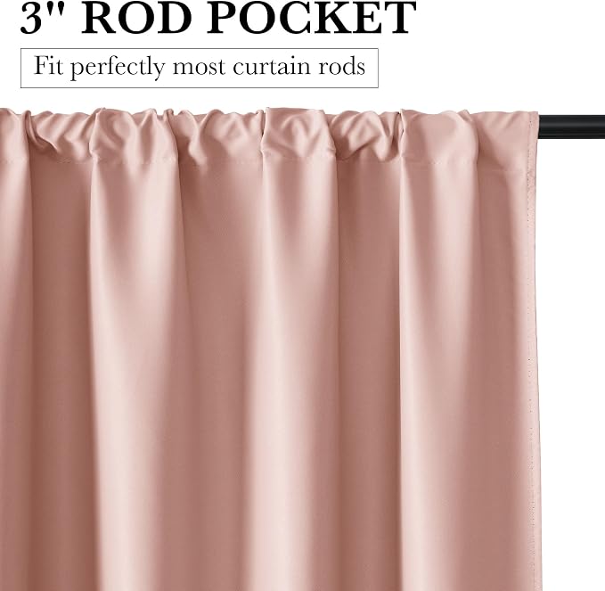 RYB HOME Bedroom Blackout Curtains 84 inches Long, 100% Blackout Thermal - Image 2