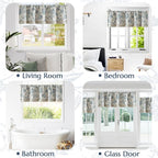 jinchan Floral Valance Curtain Linen Kitchen Valance - Image 3