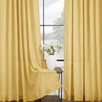Gold Curtains for Living Room Back Tab Modern Farmhouse Semi Sheer Curtains 120 - Image 4