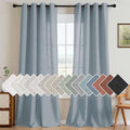 H.VERSAILTEX Linen Curtains Nickel Grommet Semi Sheer Curtains Privacy Added by HVERSAILTEX