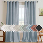 H.VERSAILTEX Linen Curtains Home Decorative Nickel Grommet Semi Sheer Curtains by HVERSAILTEX