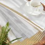 jinchan Striped Valance Farmhouse Window Treatment Linen Textured Drapes - Image 8