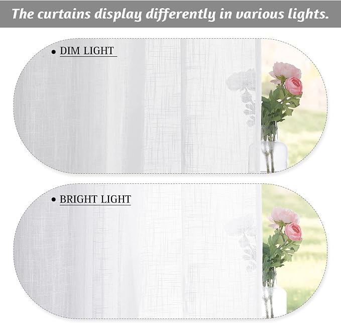 RYB HOME Cafe Semi Sheer Valances - Image 3