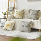 AVOIN colorlife Home Sweet Home Spring Summer Flowers Throw Pillow Covers - Image 2