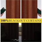 NICETOWN 100% Absolutely Blackout Linen Curtains - Image 2