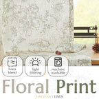 jinchan Linen Floral Curtains 63 Inch Length - Image 4