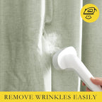 NICETOWN Sage Green Blackout Linen Curtains 95 inches Long, 2 Pieces, Bronze - Image 7