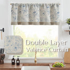 jinchan Linen Floral Valance Curtain - Image 2