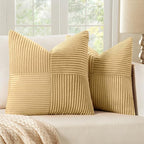 MIULEE Khaki Decorative Euro Sham Pillow Covers 24x24 Inch by MIULEE