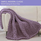 Bigacogo Chunky Knit Throw Blanket - Image 3