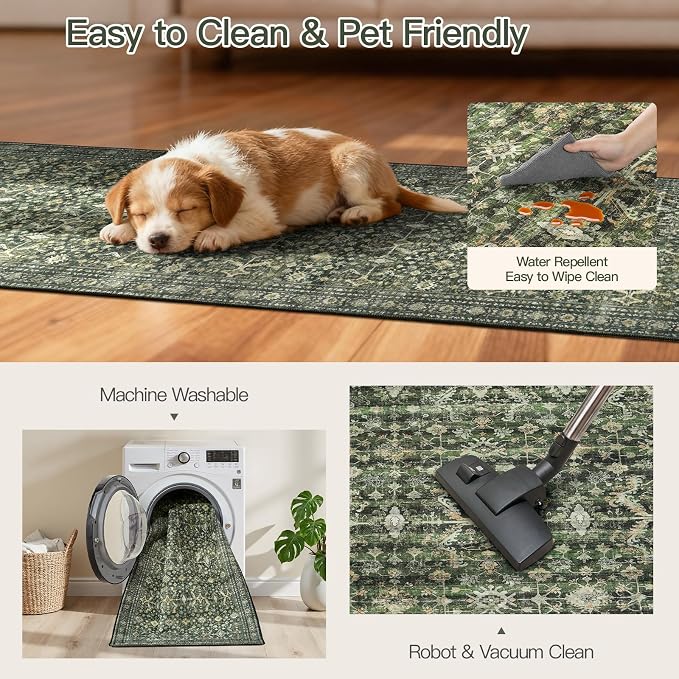 Lofus 2X 6 Area Rug, Low Pile Soft Carpet Runner - Image 5