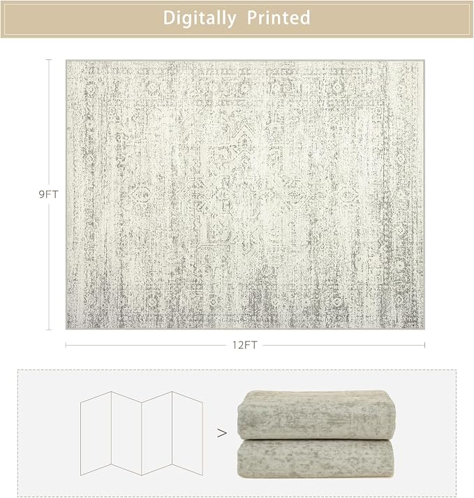 Washable Rugs 9x12 Area Rugs for Living Room, Dining Room- Large Ultra Soft - Image 2