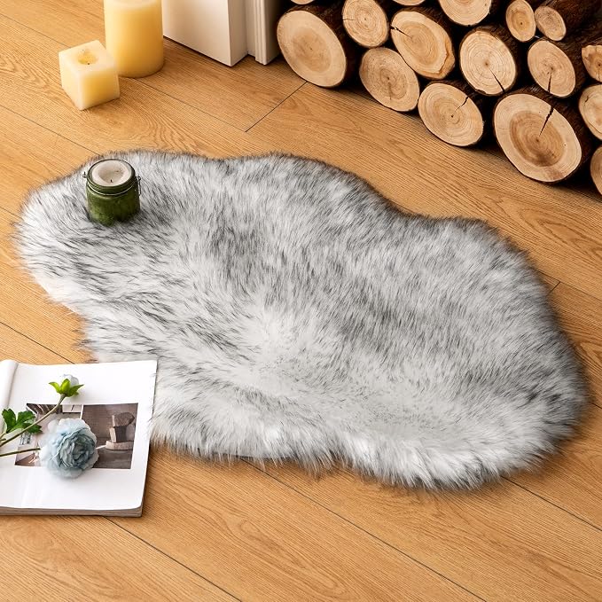 MIULEE Fluffy Rug Soft Shaggy Faux Fur Area Rug Luxury Plush Cloud Shape Carpet - Image 5