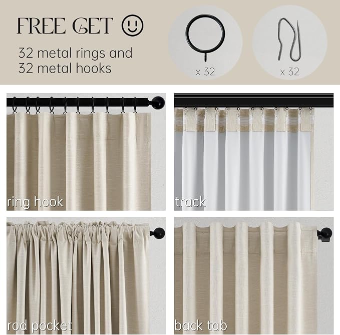 Topfinel Linen Blackout Curtains 86 Inches Long - Image 5
