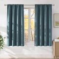 NICETOWN Greyish Blue Room Darkening Rod Pocket Curtains 63 inch Length by NICETOWN