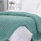 Bigacogo Chunky Knit Throw Blanket by Bigacogo