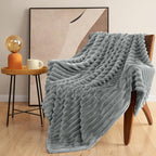 HIMEET Grey Ribbed Twin Blanket - Image 9