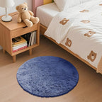 OLANLY Denim Blue Round Rugs for Bedroom - Image 3