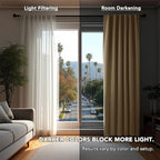 Deconovo Blackout Curtains, Thermal Insulated, W52 x L108 2 Panels, Back Tab - Image 3