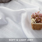 Pitalk White Linen Curtains 92 Inch Length 2 Panel - Image 3