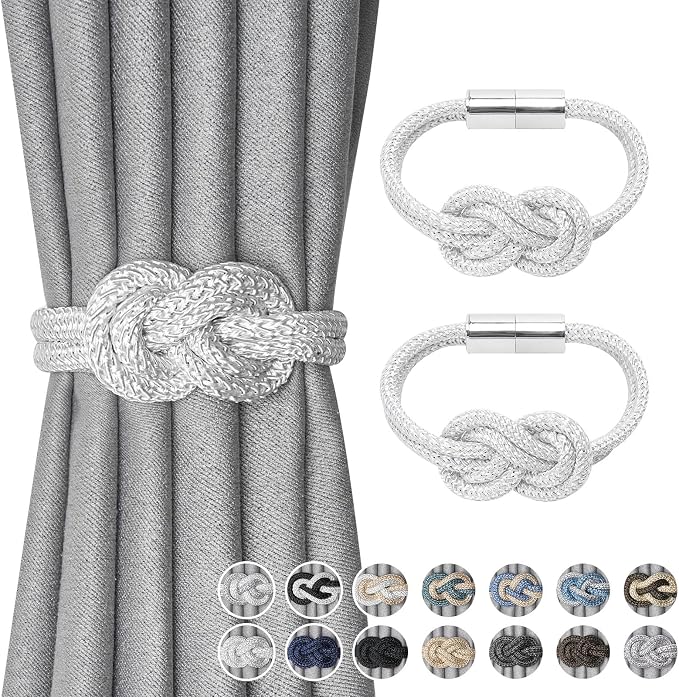 NICEEC 2 Pack Mini Magnetic Curtain Tiebacks Nordic Simple Style Drape Tie by NICEEC