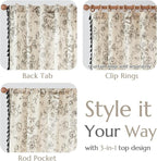 jinchan Linen Blend Curtain Floral Curtains - Image 6