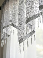 Molaxhome Swag Curtain 51 inch Length Rod Pocket Scalloped Curtain Valance - Image 3