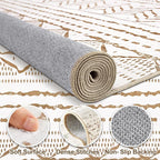 Nakagishi Area Rug Living Room Rugs: 5x7 Machine Washable Boho Large Neutral - Image 3