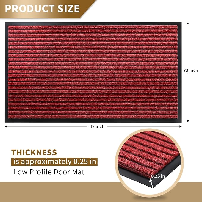 Yimobra Front Door Mat Outdoor Indoor Entrance, 100% Waterproof All-Season All - Image 2