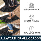 Colorxy Waterproof Doormat, Sturdy Natural Rubber Front Indoor Mat, Non Slip - Image 4